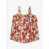 Tr&auml;gertop, rosa mit Blumen